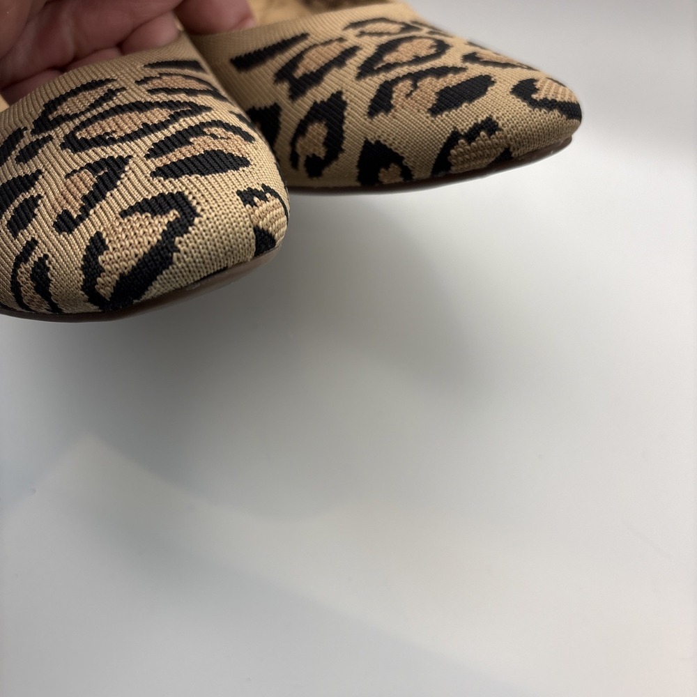 Vivaia Almond-Toe Wedge Pro Tan Brown Leopard Heels Pumps Shoes US 11 EU 43 - Picture 6 of 14